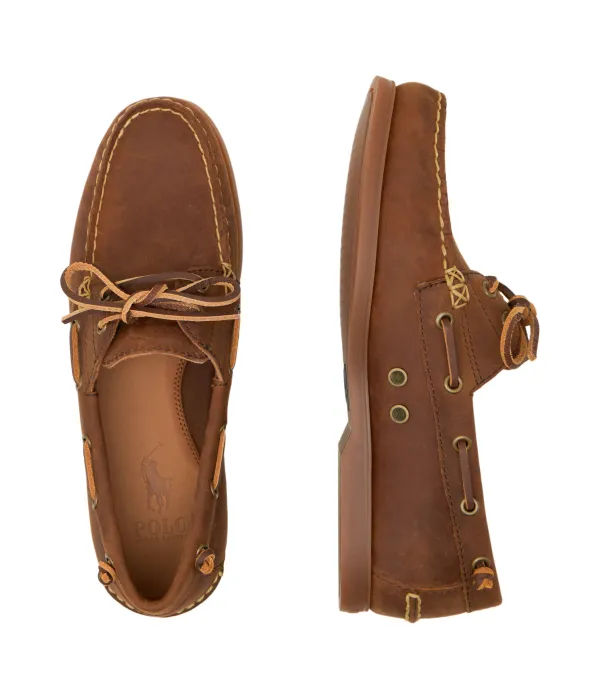 Мокасины Merton boat-boat из кожи Polo Ralph Lauren, коричневый — фото 4