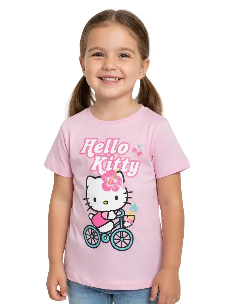 Футболка детская с принтом Hello Kitty, розовая