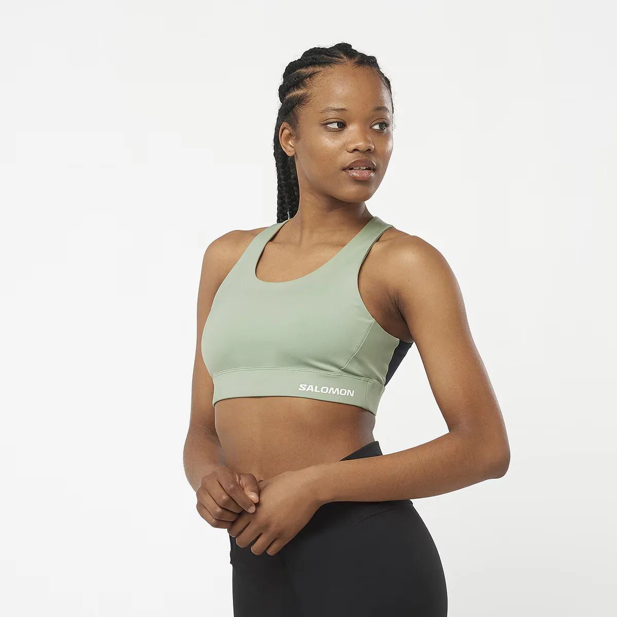 

Женский бюстгальтер Cross Run W Salomon Sports Bra, зеленый