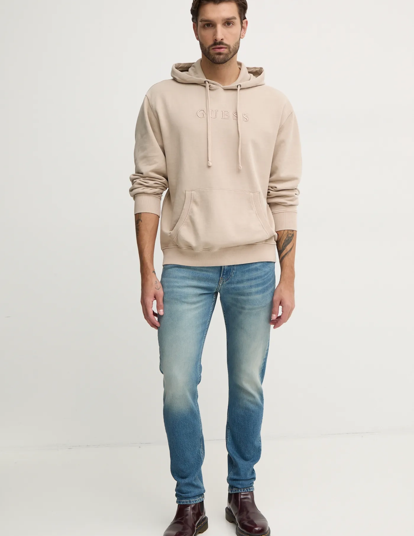 

Толстовка FINCH из хлопка Guess, бежевый