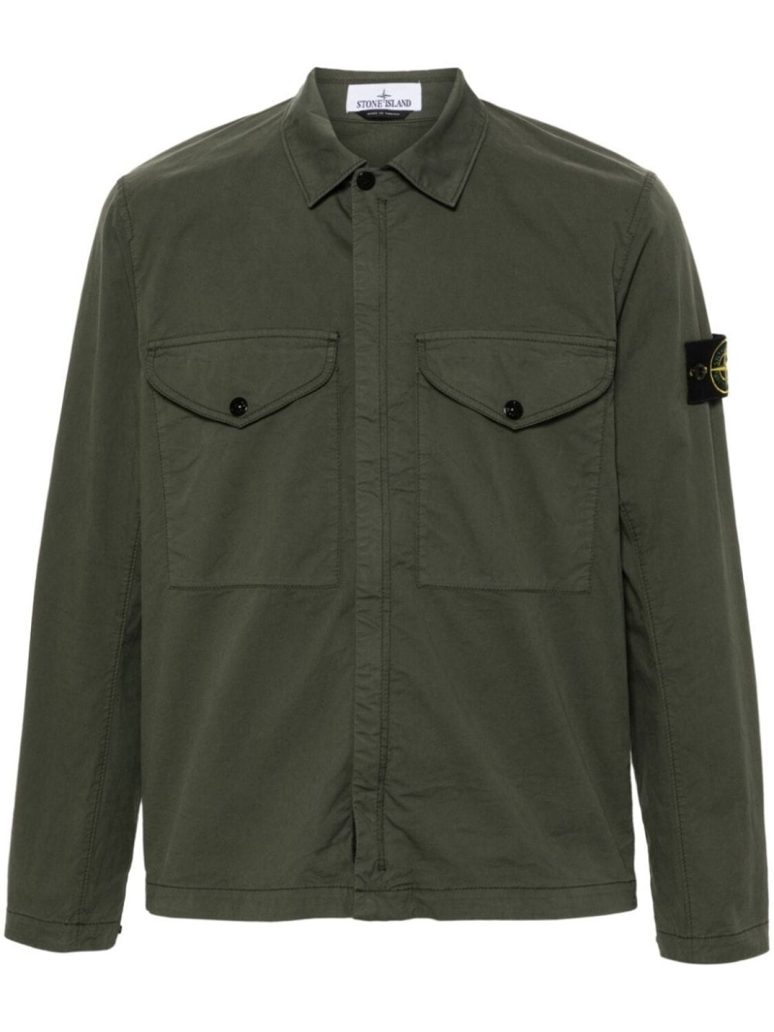 

Stone Island куртка-рубашка с значком компаса, зеленый