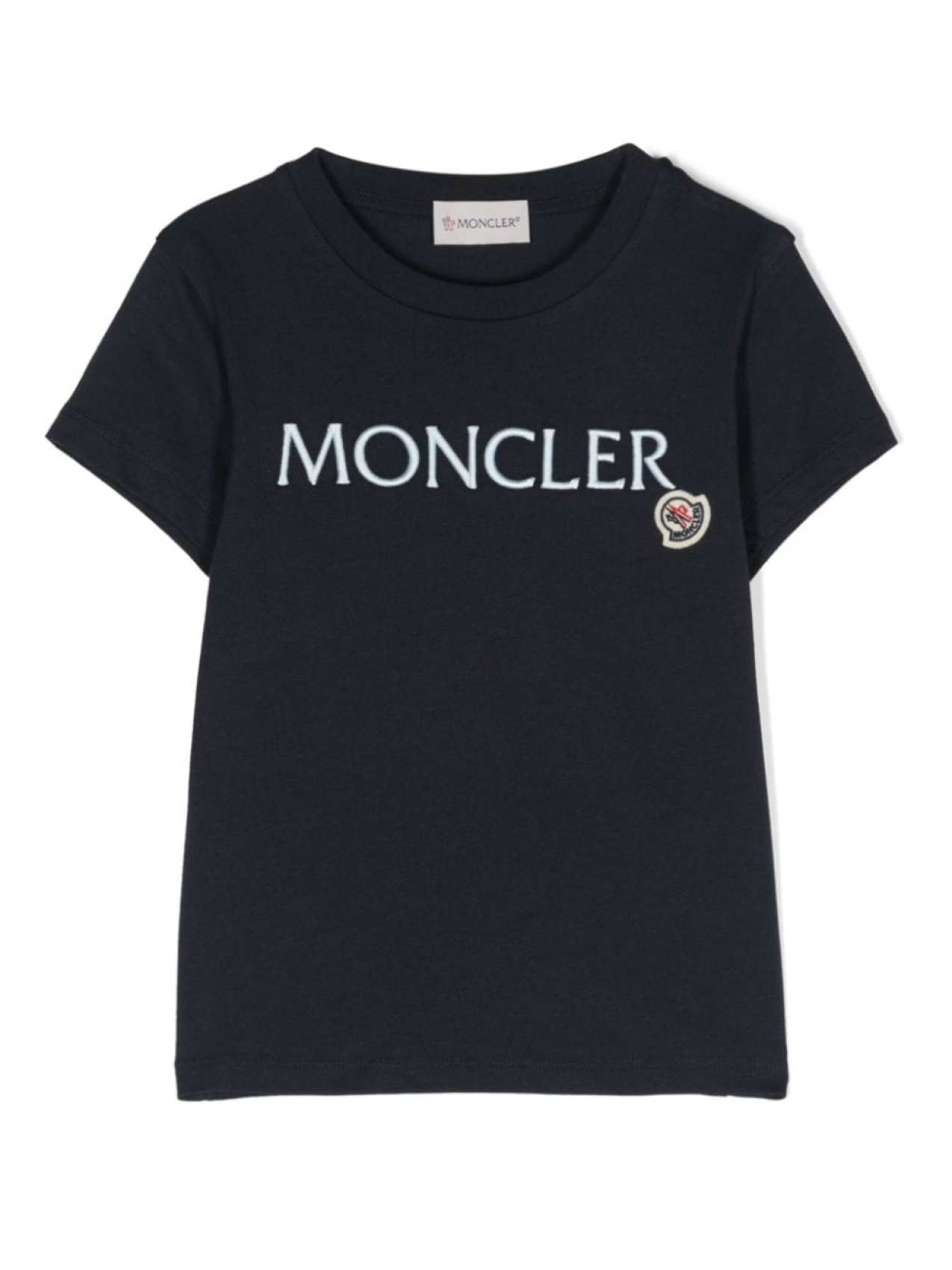 

Moncler Enfant футболка с вышитым логотипом, синий