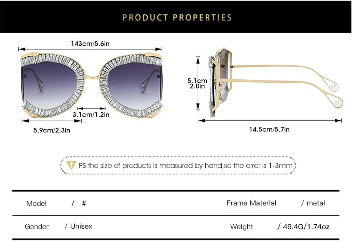 

Женские солнцезащитные очки со стразами, квадратной оправой, полуободковой формой, кристальной оправой, для вечеринок, с защитой от УФ-излучения helena, Yellow+gray