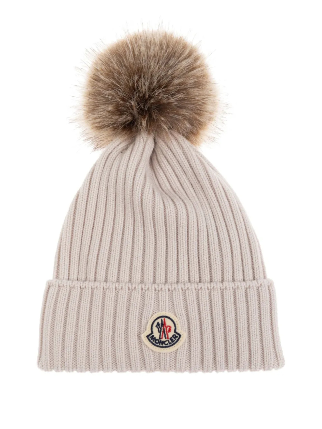 

Шапка-бини с нашивкой-логотипом Moncler Enfant, нейтральный