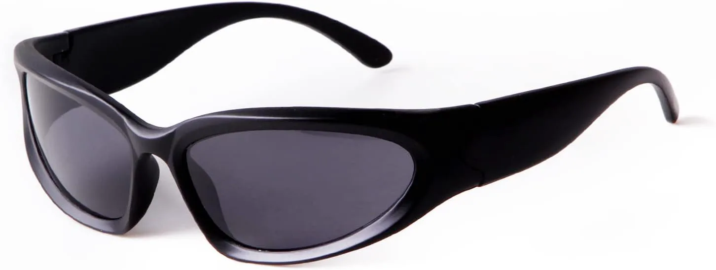 

Солнцезащитные очки SORVINO обтекаемой формы для мужчин и женщин, овальные солнцезащитные очки, спортивные очки, серебристые очки в стиле Y2K, Black/Grey Lens