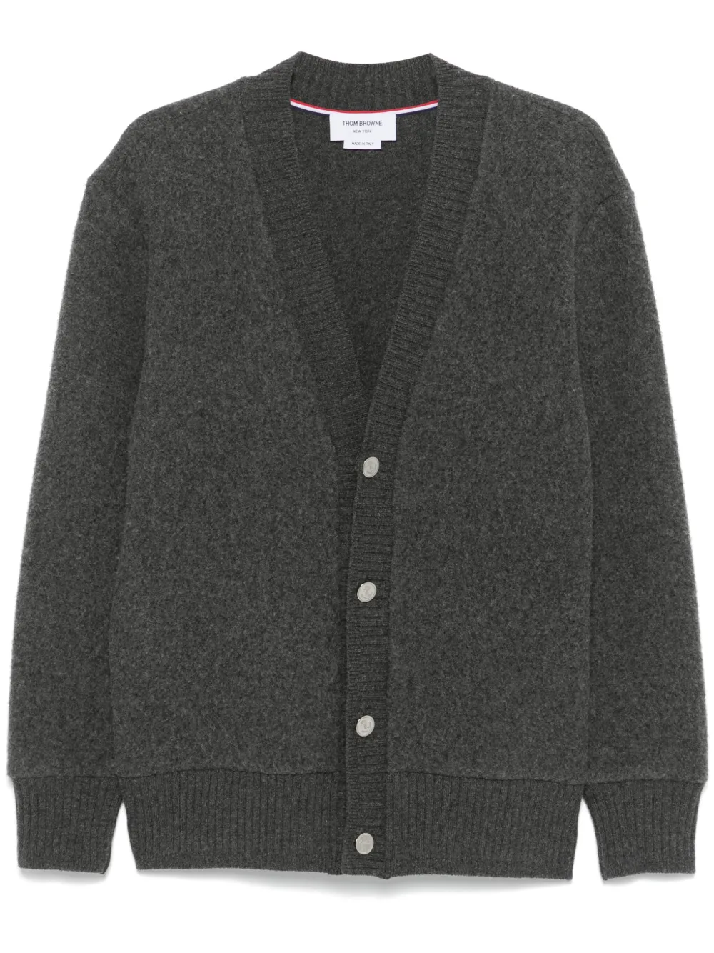 

Шерстяной кардиган с V-образным вырезом THOM BROWNE, серый