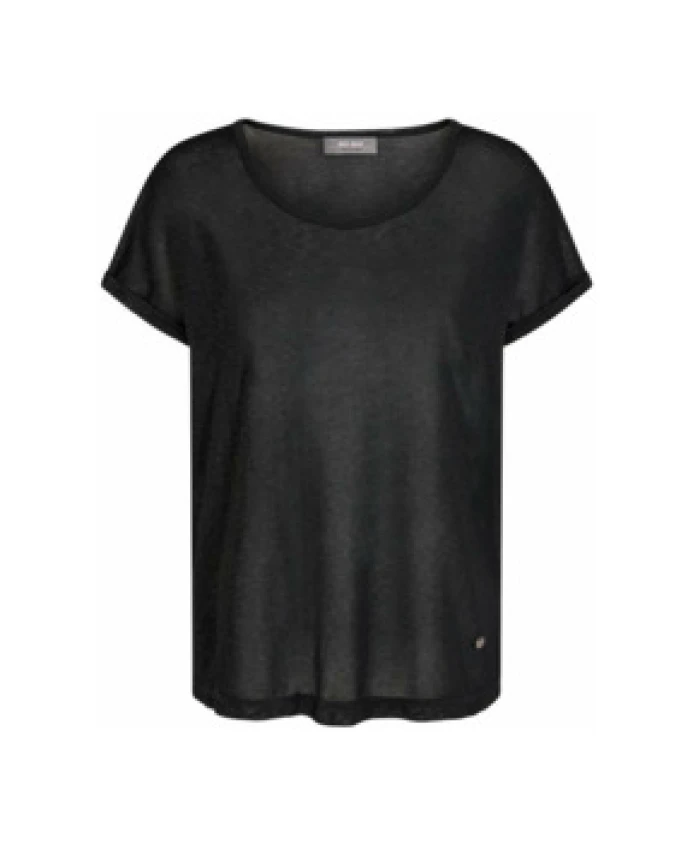 

Черная женская футболка с круглым вырезом Mos Mosh, черный