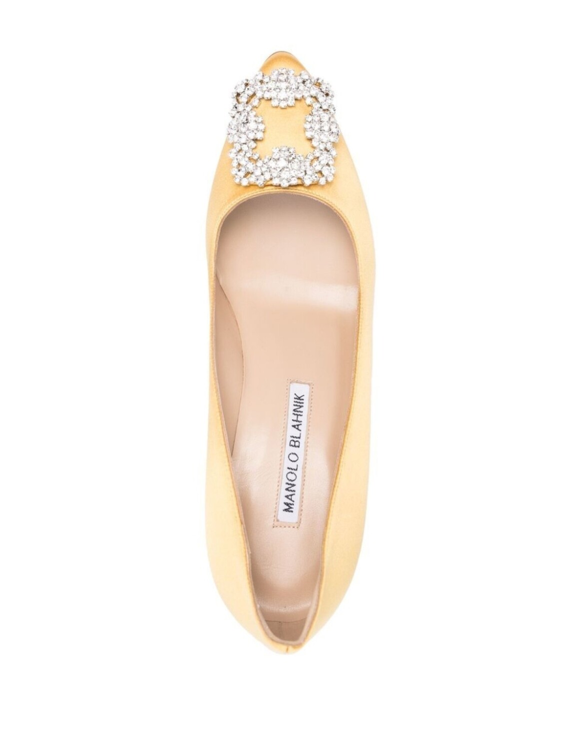 Manolo Blahnik туфли-лодочки Hangisi 70 с кристаллами, желтый — фото 4