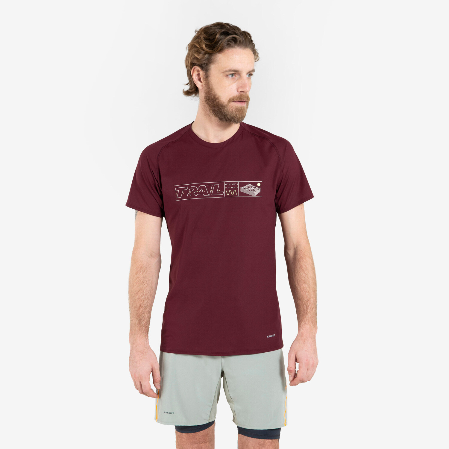 

Мужская футболка для трейлраннинга KIPRUN Run 500 Graph, темно-красная Kiprun