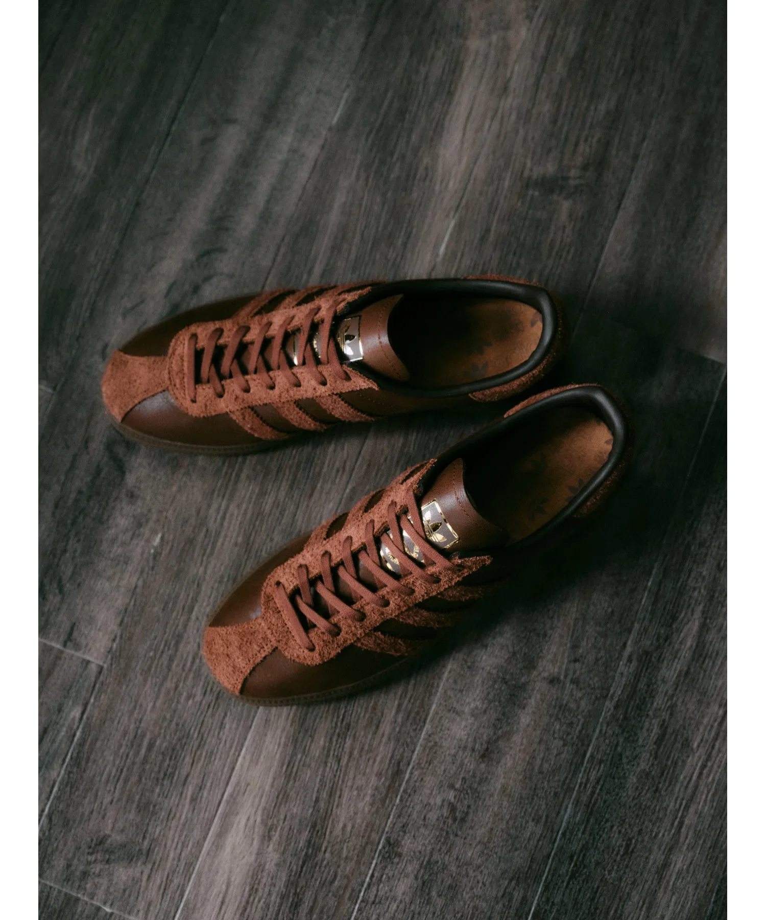 Унисекс кроссовки из натуральной кожи Adidas SAPPORO JS1822 коричневые — фото 2