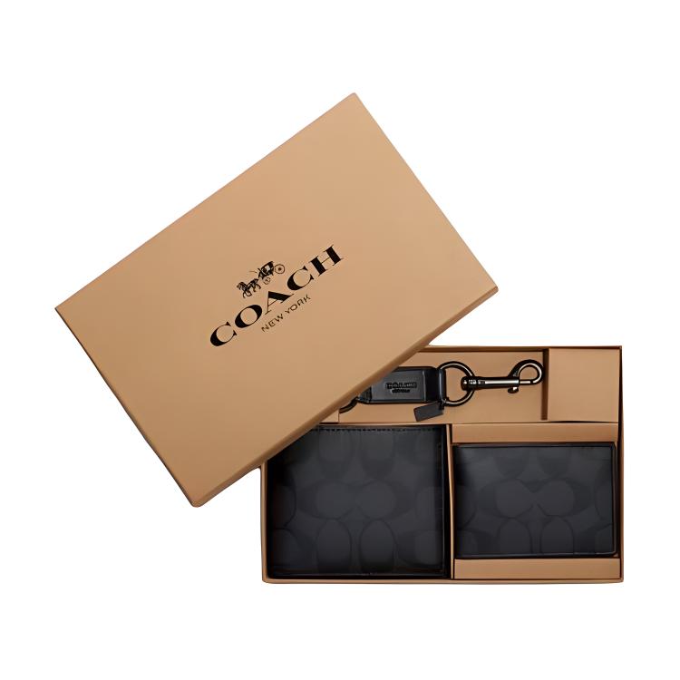 

COACH Кожаный картхолдер для ключей мужской черный, Black