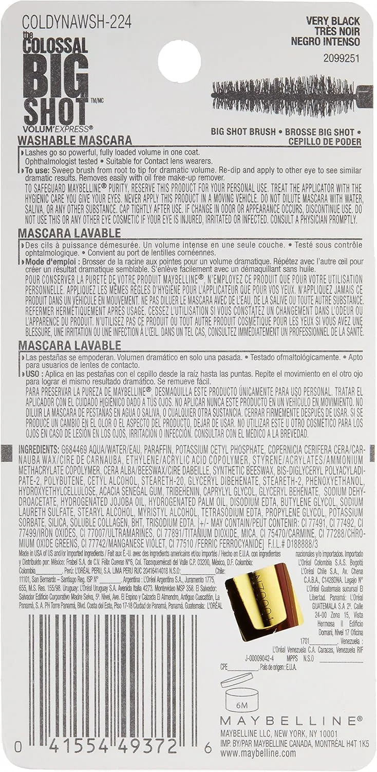 Тушь для ресниц Volume Express Big Shot Maybelline 9.7 мл Berry Black — фото 3