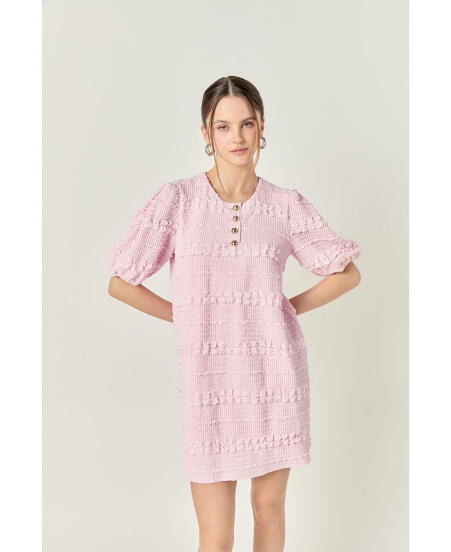 

Женское мини-платье со сборками English Factory, Light pink