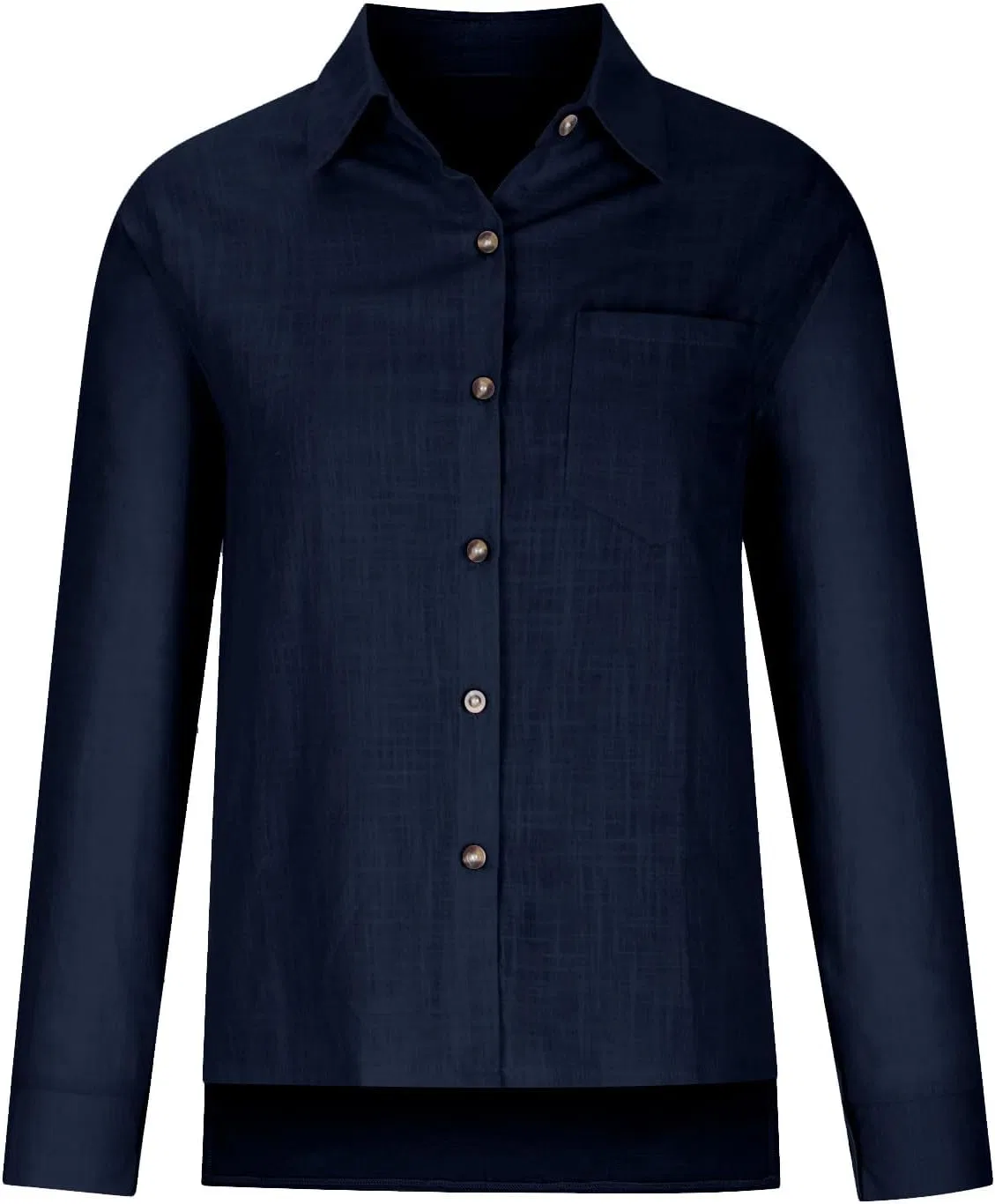 Блуза с длинным рукавом, Cotton Linen, 70% хлопок 30% лен, Navy — фото 4