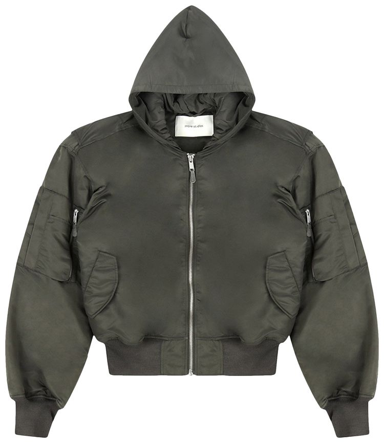 

Куртка Entire Studios Hooded Broad Bomber Jacket 'Jade', зеленый