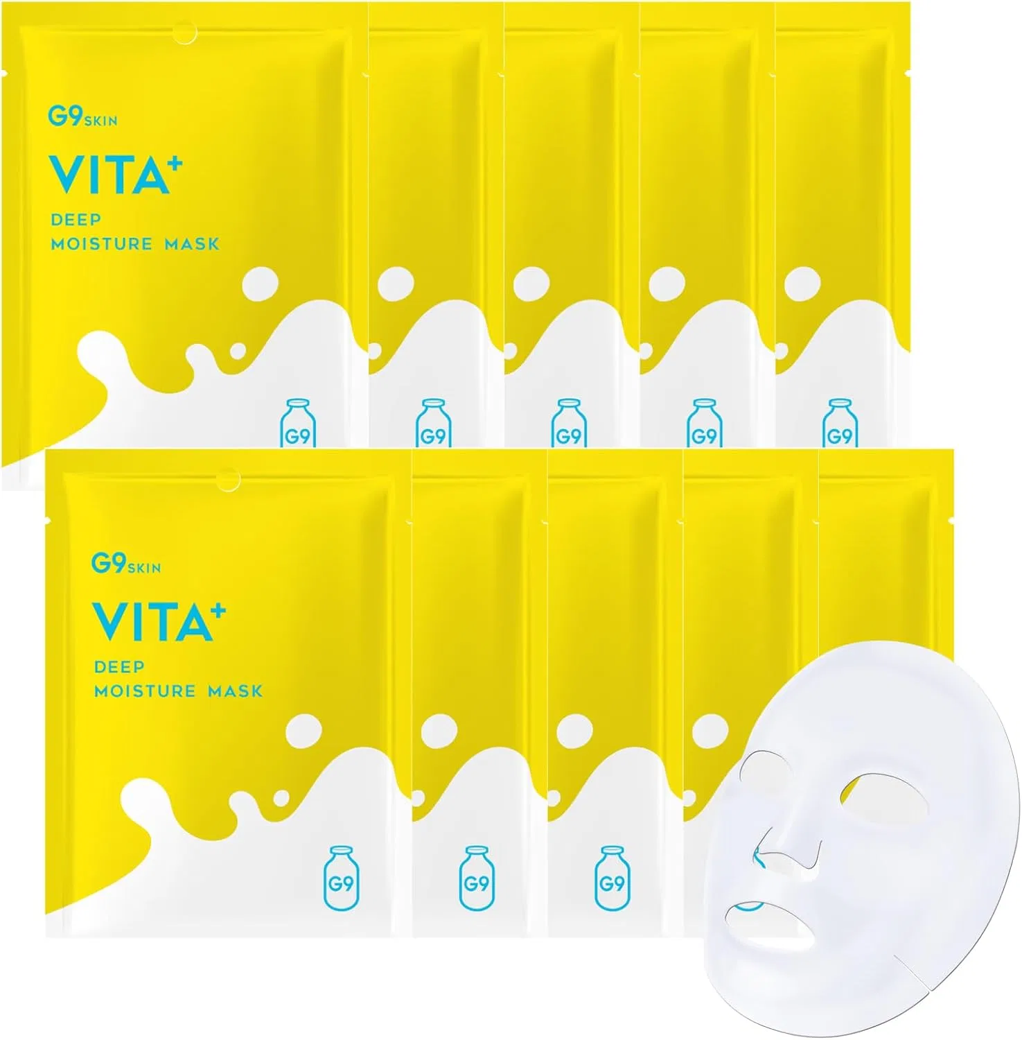 Сыворотка G9skin — Тканевая увлажняющая G9 VITA+ Deep Moist Mask, , , белый, 22 мл