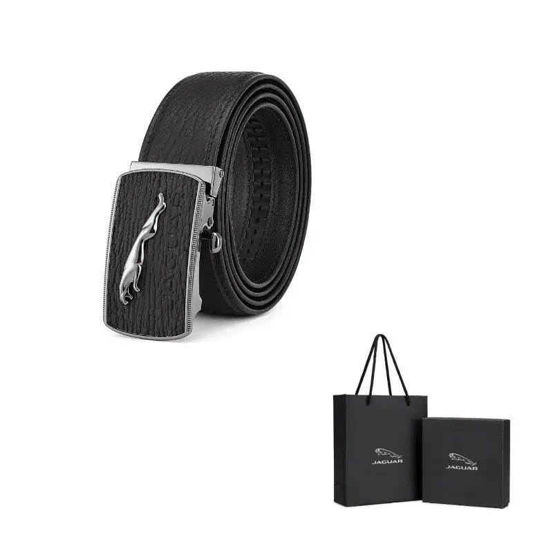 

JAGUAR Кожаный ремень из тюленьей кожи мужской шириной 3,55 см, Black