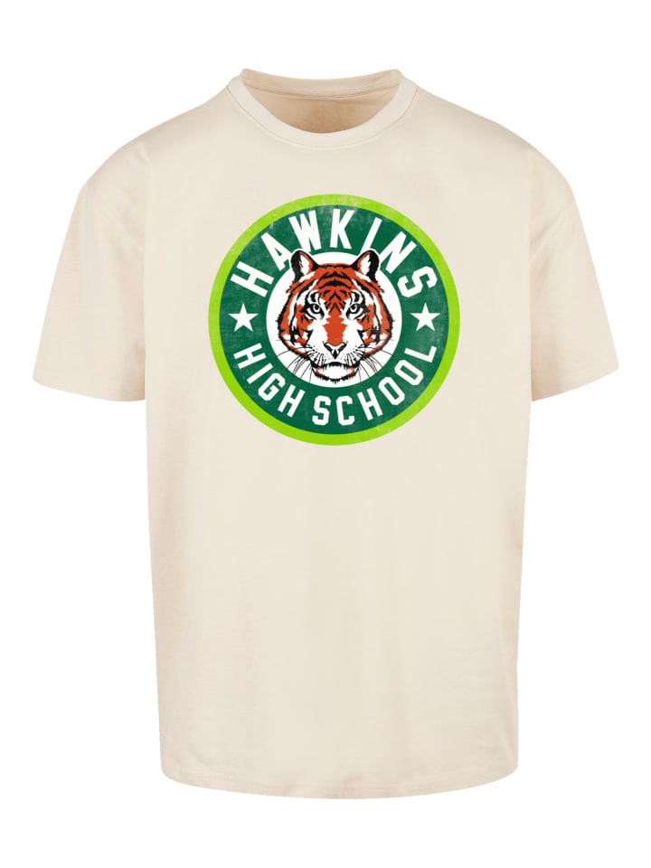 

Футболка большого размера Очень странные дела Хокинс с тигром и кругом в песочном цвете F4NT4STIC, Бежевый, Футболка большого размера Очень странные дела Хокинс с тигром и кругом в песочном цвете F4NT4STIC