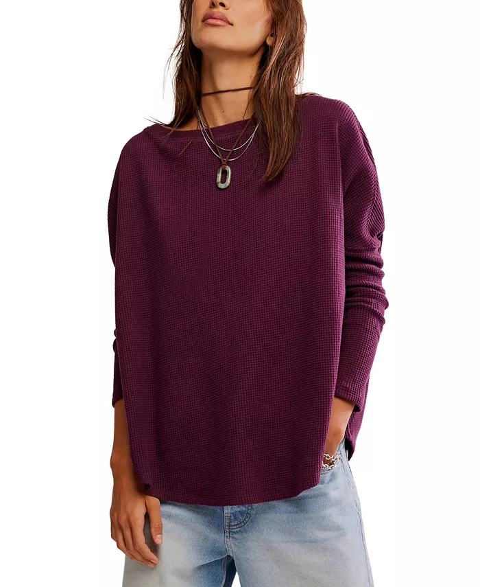 

Женский термотоп Latte Blues с длинными рукавами Free People, фиолетовый