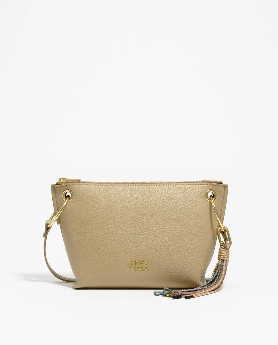 

Средняя трапециевидная кожаная женская сумка Bimba y Lola, бежевый