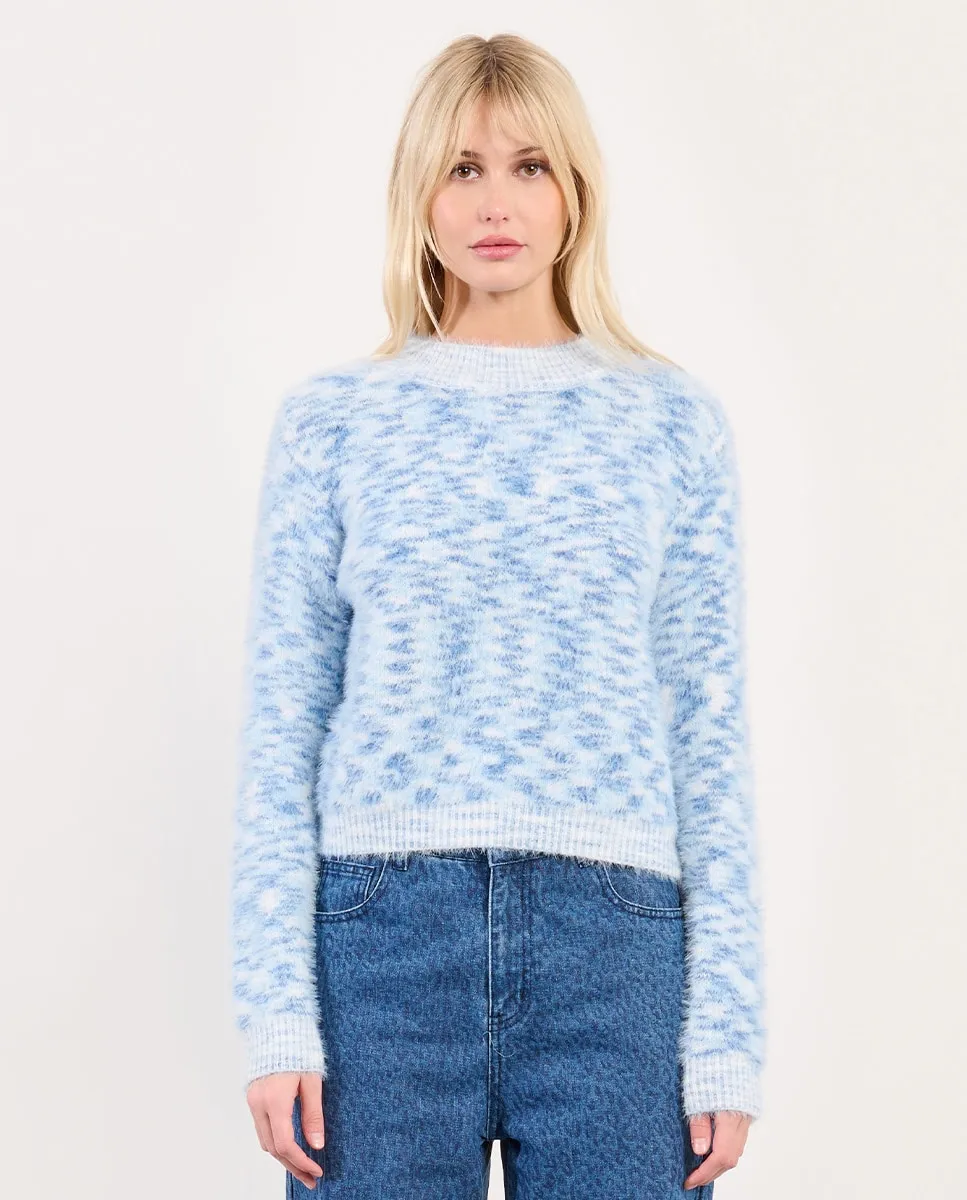 

Женский свитер с длинным рукавом с эффектом тай-дай Lili Sidonio, синий/белый
