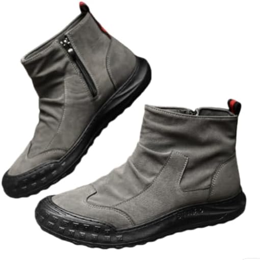 

Мужские походные ботинки с боковой молнией, водонепроницаемые, для кемпинга, походов и вождения, на каждый сезон, модные, ретро, высокие кроссовки для активного отдыха Generic, серый