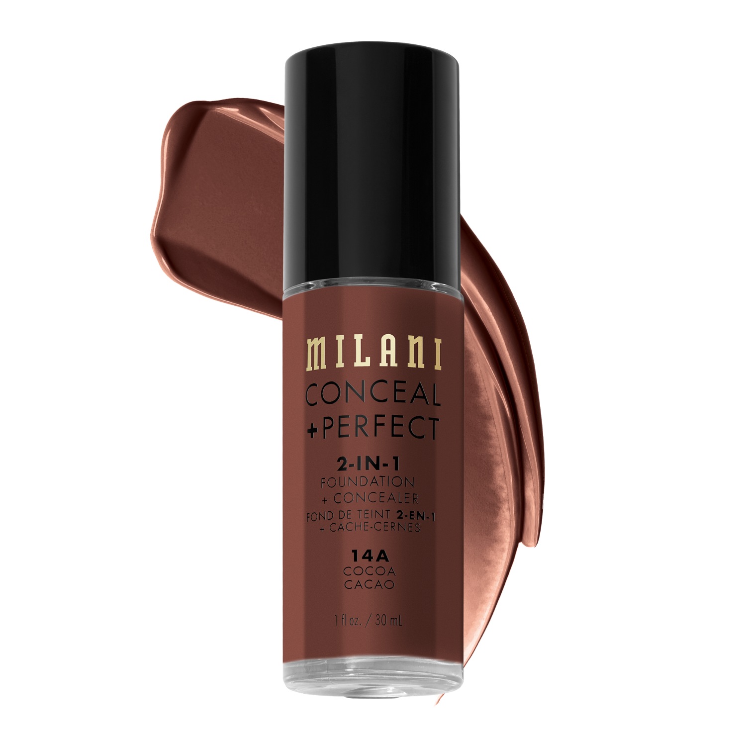 Тональный крем для лица conceal + perfect 2in1 Milani, 14a - cocoa, объем 30 мл — фото 4