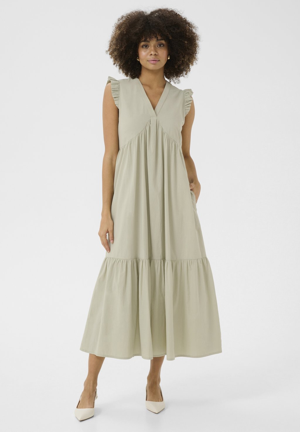 

Повседневное платье CUOLENA SLEEVELESS FRILL Culture, светло-зеленый