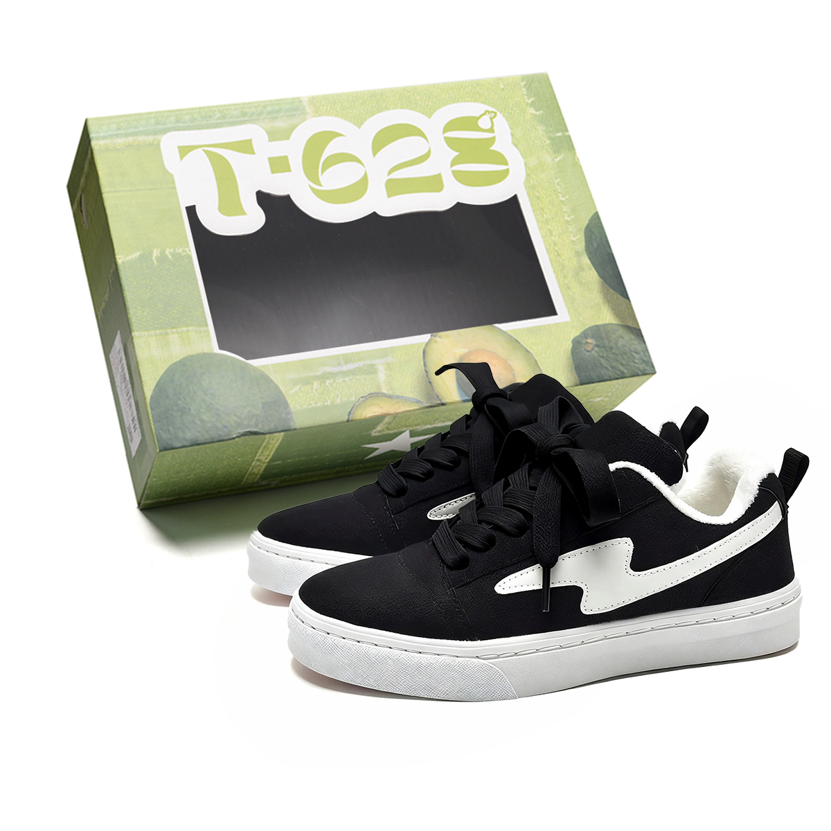 

Скользоустойчивые, износостойкие, легкие, дышащие низкие скейтерские кроссовки унисекс T628, черный (черный Laces)[Thickened and Fleece-Lined Thermal]