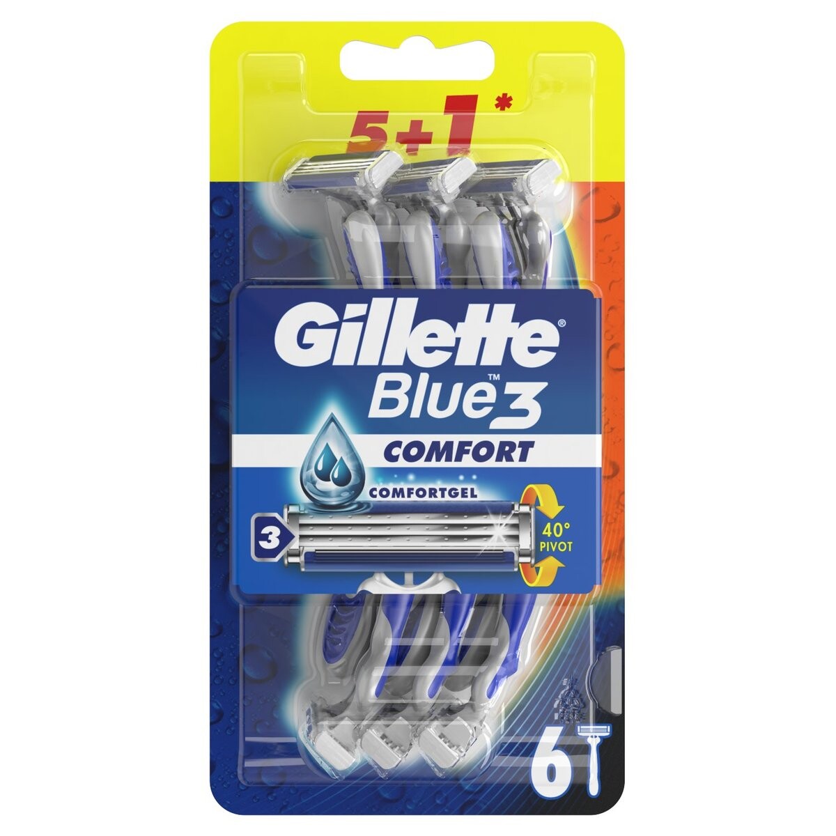 

Gillette, Blue3 Comfort, Одноразовая бритва, 6 шт