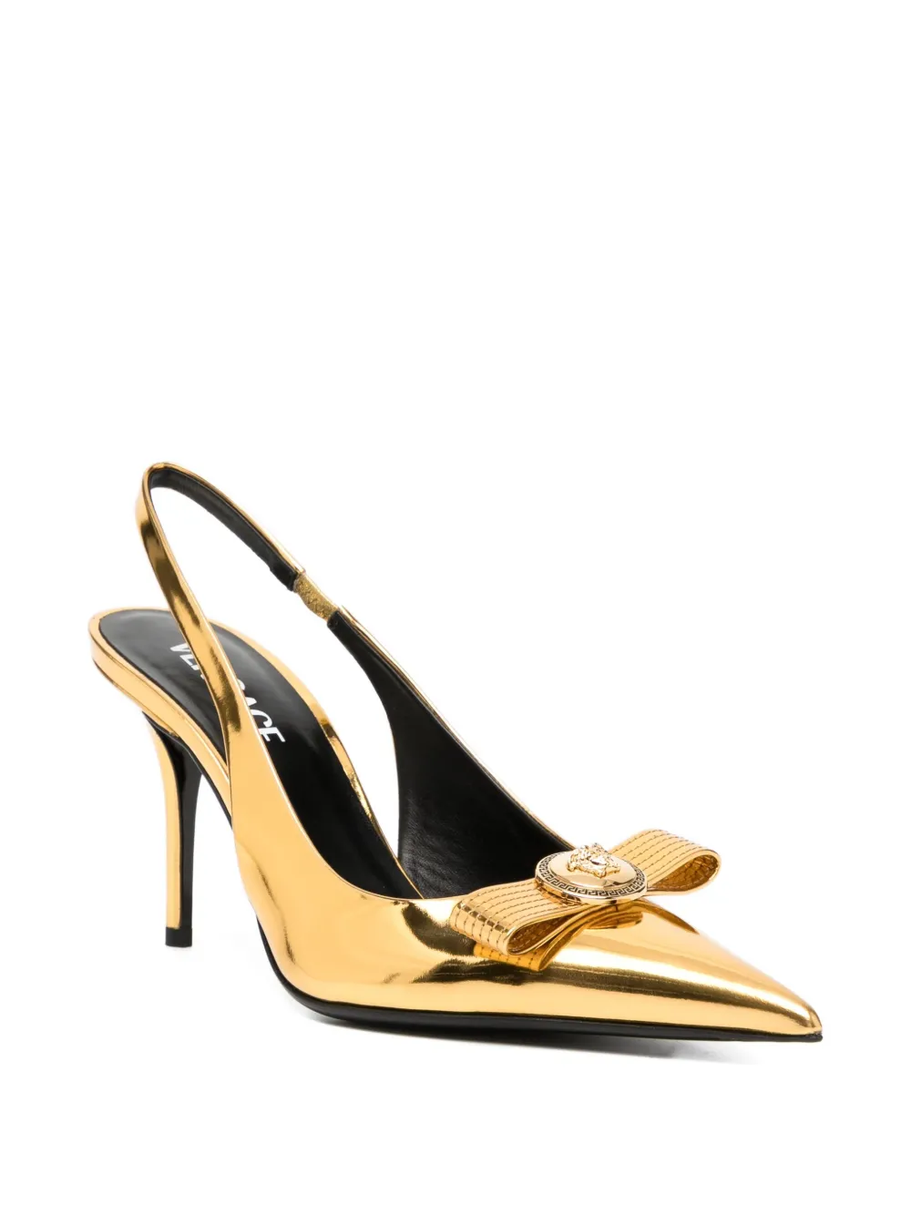 Туфли Gianni Ribbon 90 VERSACE, желтый — фото 2