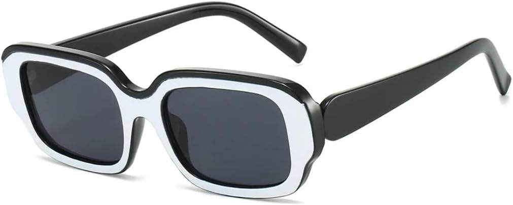 

Ретро-солнцезащитные очки класса люкс с контрастной оправой для женщин, узкая оправа, модный панк-стиль, солнцезащитные очки для мужчин с защитой от УФ-излучения UV400 SZVVBKK, White Black