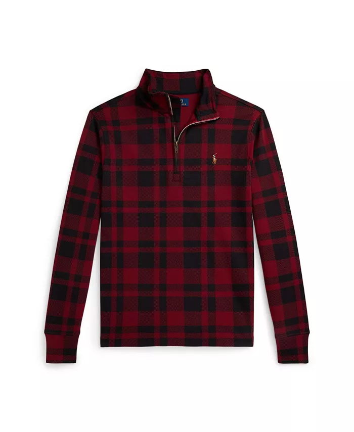 

Мальчики 8-20 клетчатый свитер с длинным рукавом Polo Ralph Lauren, красный