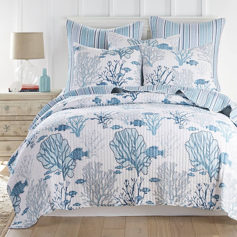 

Комплект одеял Levtex Home Lacey Sea с накладками, синий