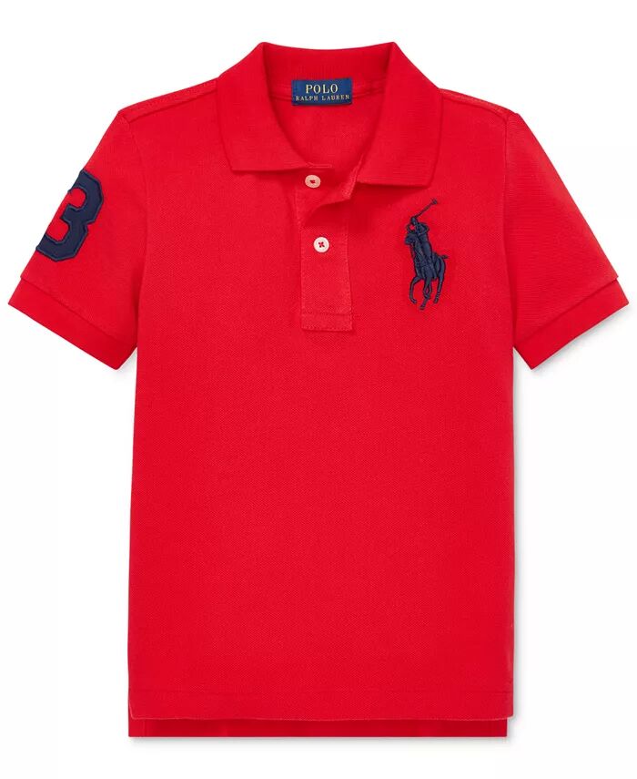 

Поло из хлопковой сетки Big Pony для малышей и маленьких мальчиков Polo Ralph Lauren, синий