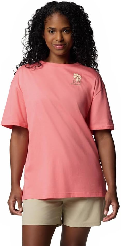 

Женская футболка Columbia Rolling Bend Graphic Oversize, Alpenglow/Floral Fun