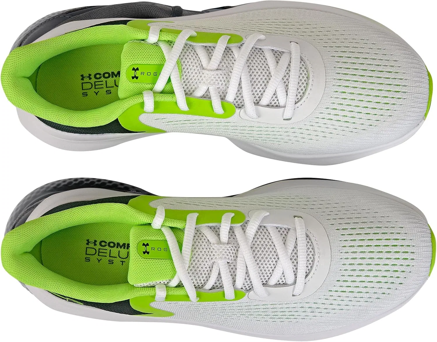 Мужские кроссовки Under Armour Charged Rogue 5 Runners, White Black Hyper Green — фото 2