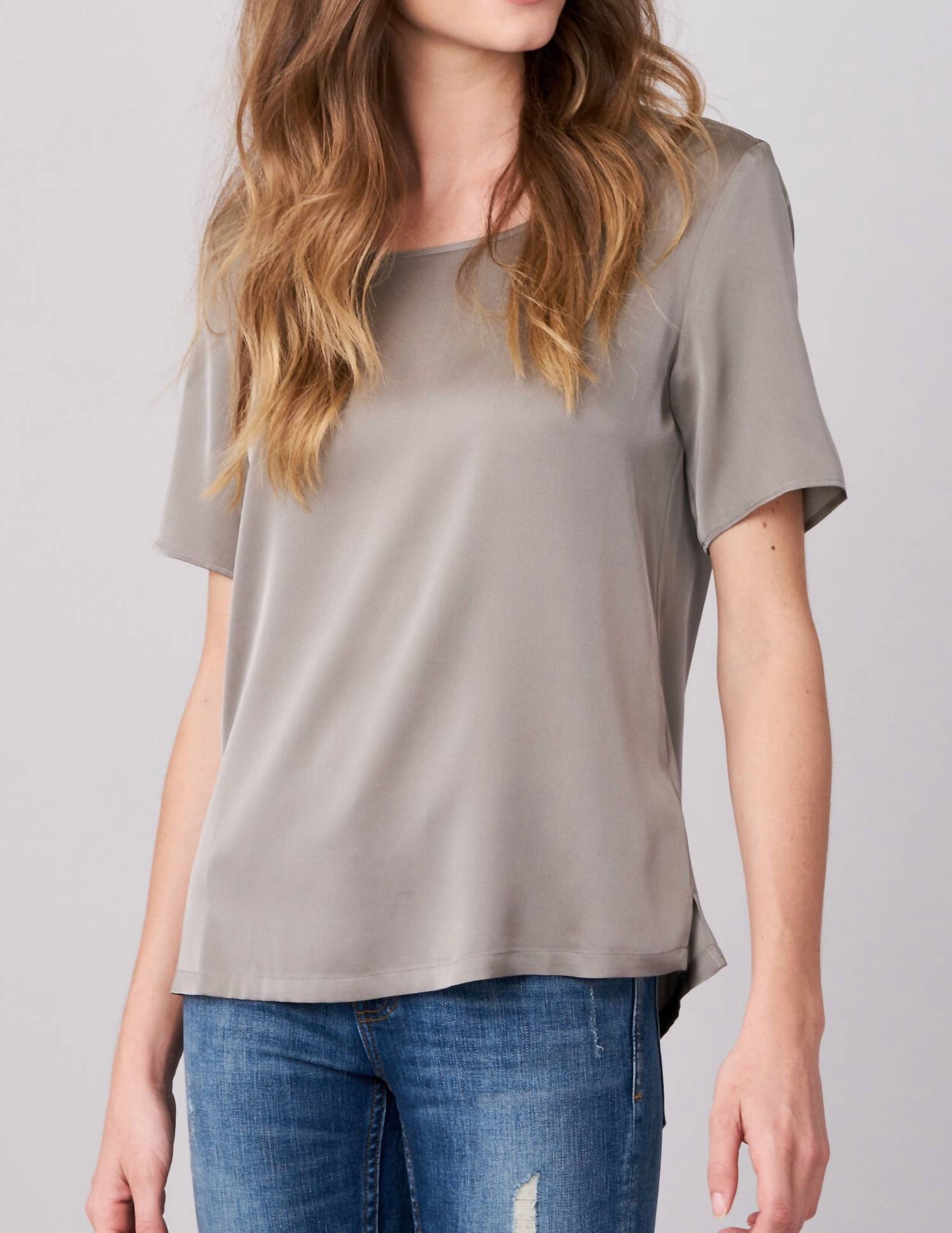 

Шелковая футболка цвета хаки REPEAT cashmere
