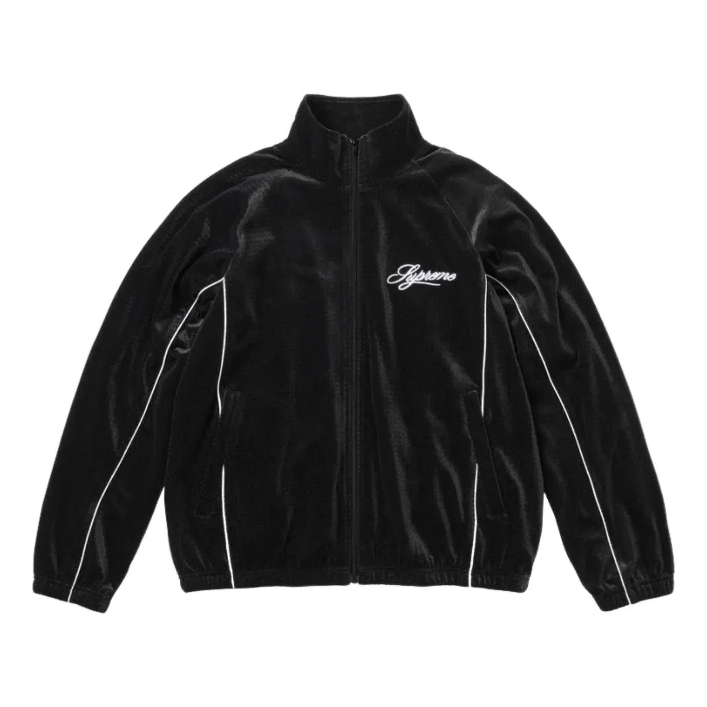 Спортивная куртка Supreme SS26 из велюровой сетки, черная, SUP-SS26-121-BLK