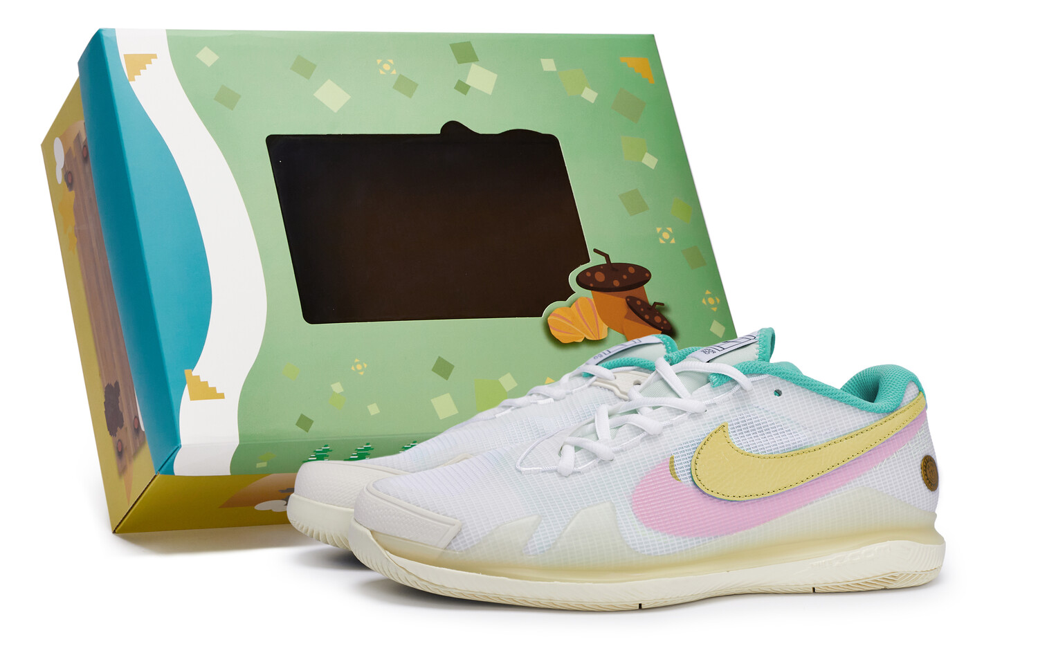 

Теннисные кроссовки Air Zoom Vapor Pro унисекс с низким верхом розового/желтого цвета Nike