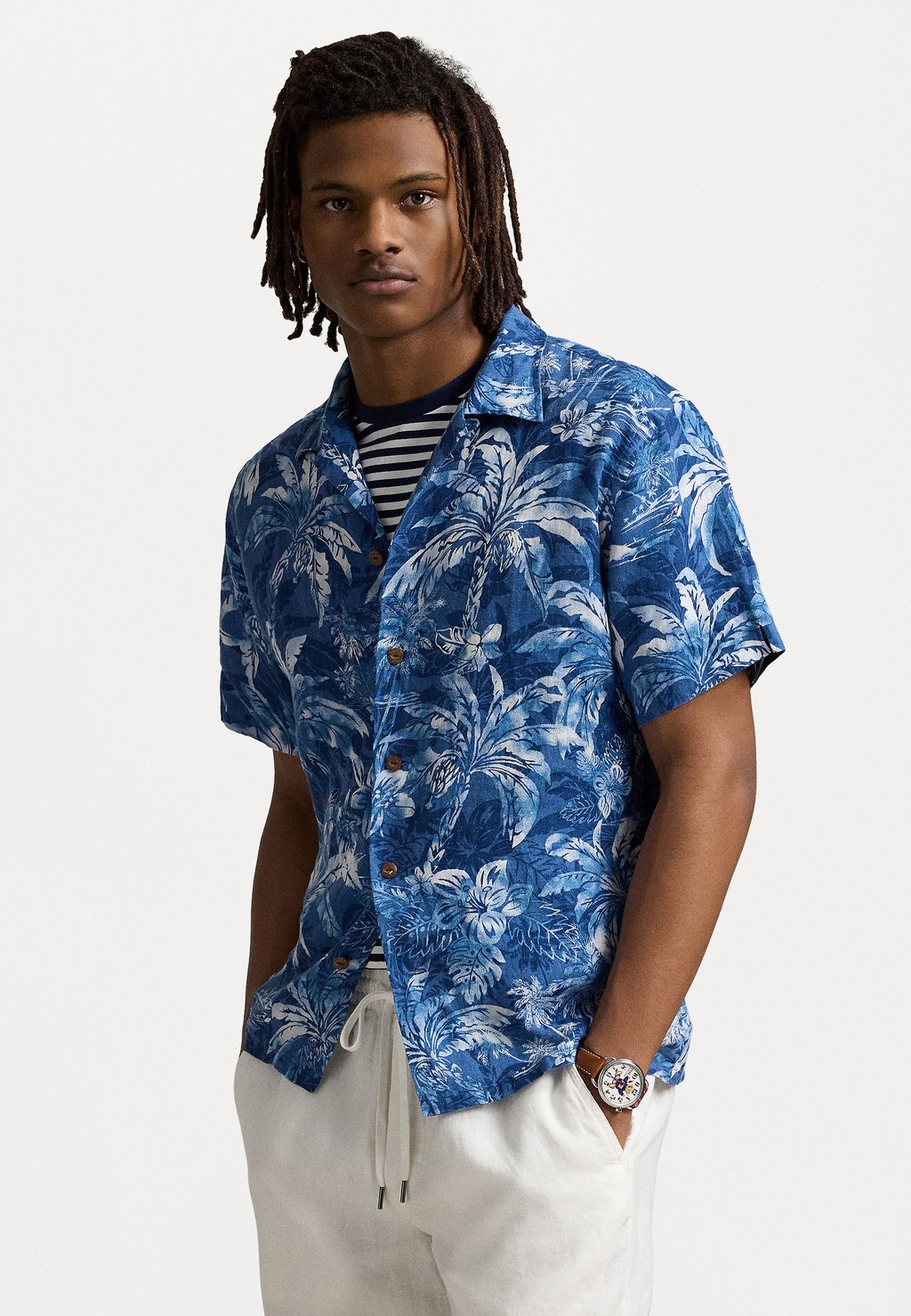 

Рубашка CLASSIC FIT TROPICAL-PRINT LINEN SHIRT Polo Ralph Lauren, черный