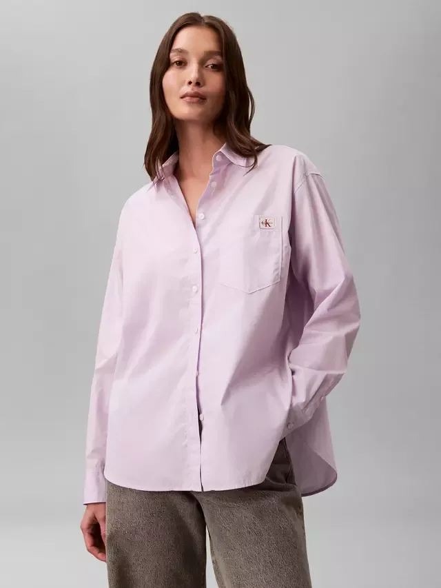 Рубашка из поплина свободного кроя, цвет Островная сирень Calvin Klein, Island Lilac