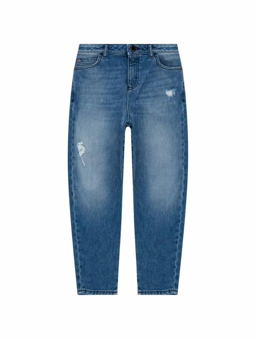 

Зауженные джинсы с логотипом EMPORIO ARMANI, синий