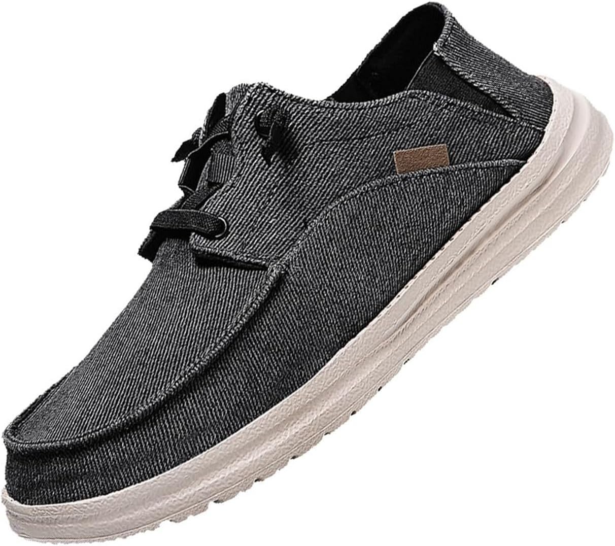 

Мужские слипоны-лоферы из хлопка, кеды для прогулок, лодочные туфли, модные классические повседневные с круглым носком, удобные винтажные плоские туфли и на улицу Generic, серый