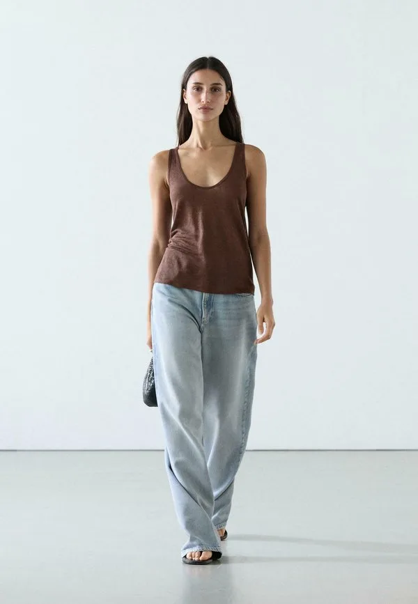 Топ Massimo Dutti, Mottled Dark Brown — фото 2