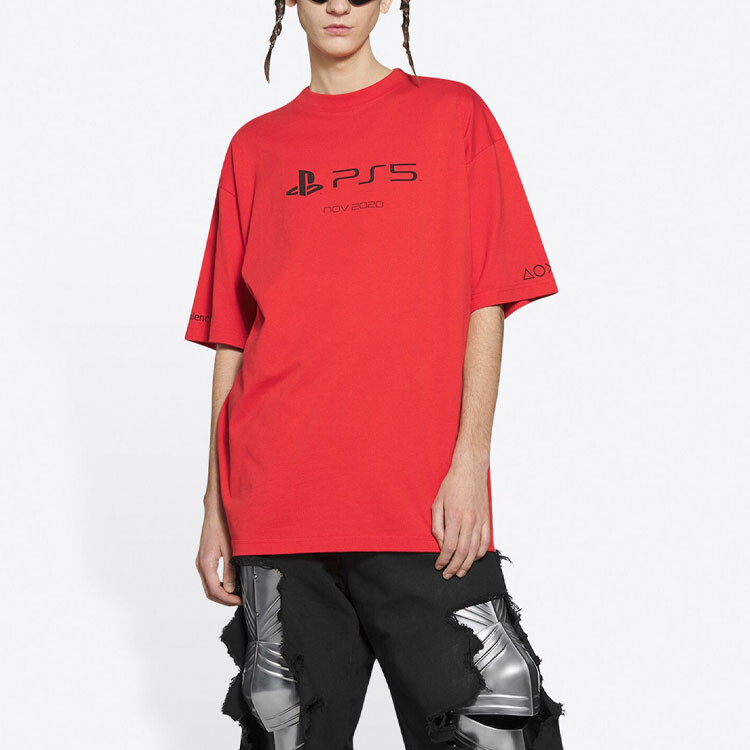 Футболка X PlayStation Boxy Balenciaga, красный — фото 3