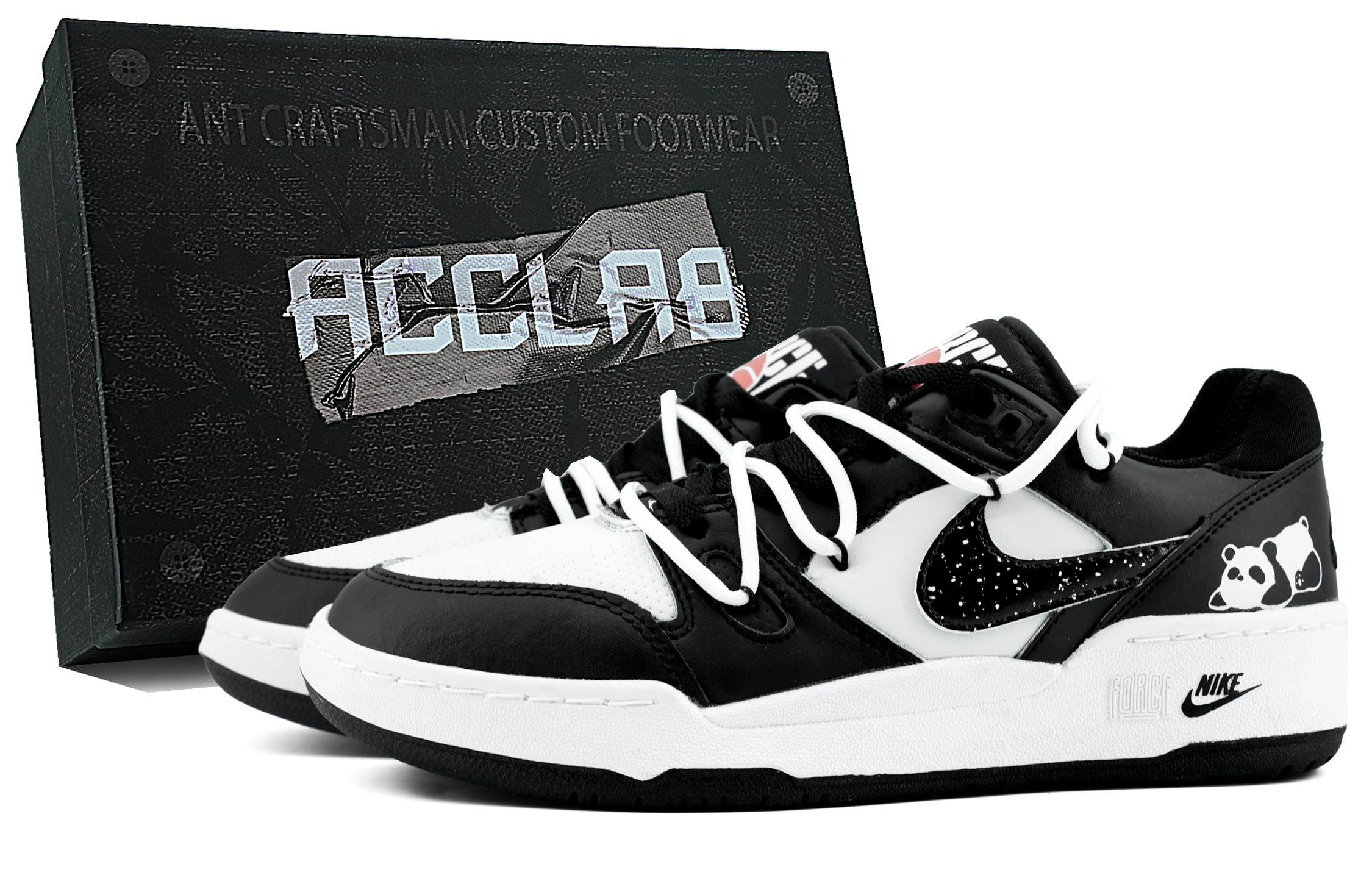 

Nike Легкие и дышащие низкие кроссовки для скейтбординга Full Force, мужские, черно-белые