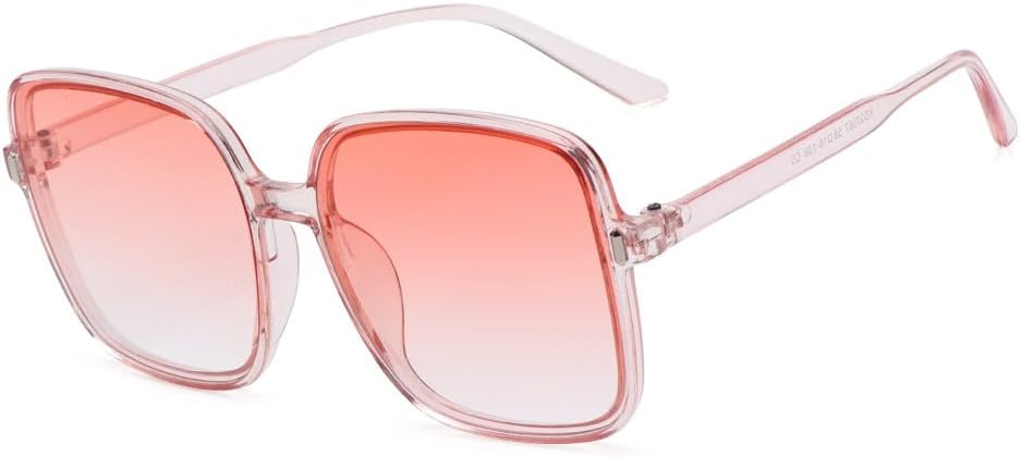 

1 шт. Винтажные прямоугольные солнцезащитные очки с градиентным переходом цвета, унисекс, модные солнцезащитные очки с защитой от УФ-излучения UV400 WNCKSQ, Style2-clear Pink