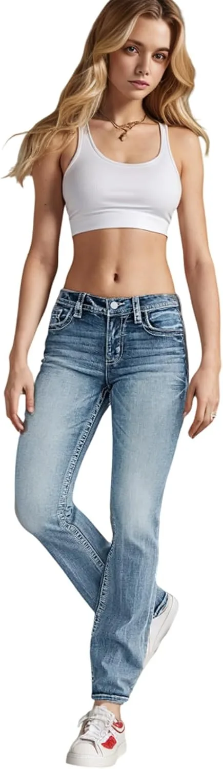 Женские джинсы low rise slim fit straight leg