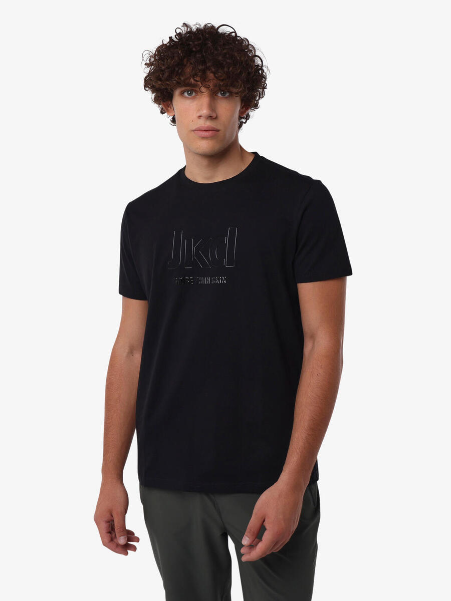 

JAKED Черная хлопковая фитнес-футболка для мужчин